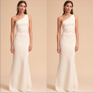 Katie May Gwyneth Elegant One-Shoulder Cream Dress